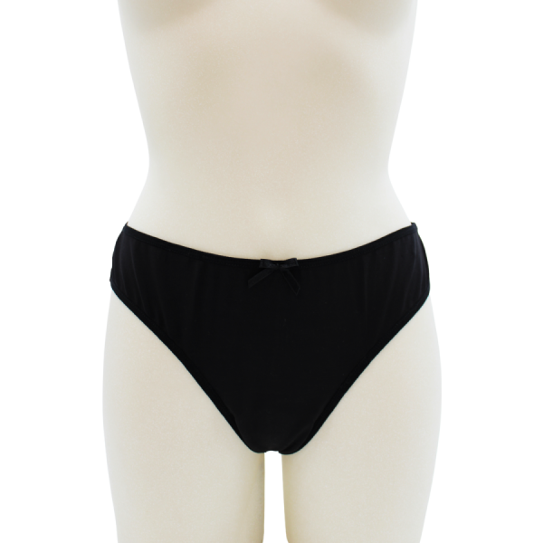 Culotte noire en dentelle avec nœud en satin 